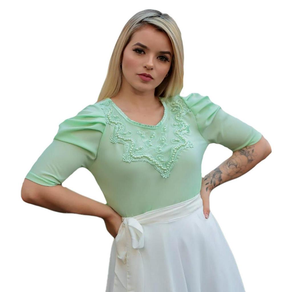 Blusa Social Feminina em Crepe Estampada com Babados  Blusas femininas, Blusas  sociais, Blusa social feminina