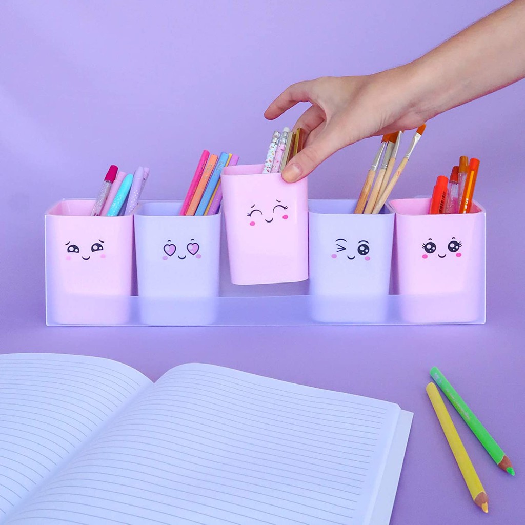 Porta canetas coleção desenhos kawaii