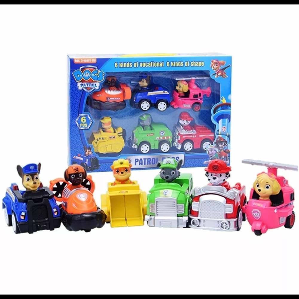Kit Completo 6 Carrinhos Patrulha Canina Brinquedo. | Shopee Brasil