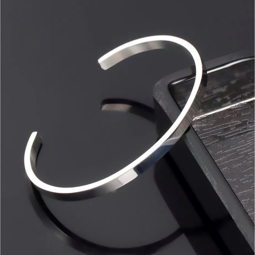 Bracelete Masculino Liso Prata Masculino/ Bracelete Aço inoxidável/ Bracelete Ajustável