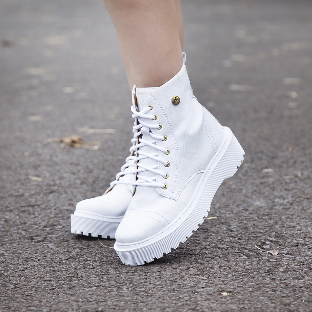 Bota Branca Sapato Coturno Feminino Bota Coturno Feminino Botinha