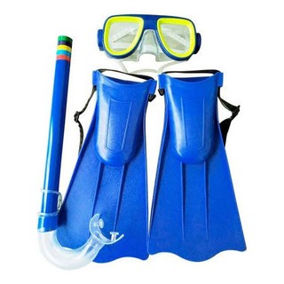 Kit Mergulho Infantil Óculos Respirador Pé de Pato Nadadeira JP3016