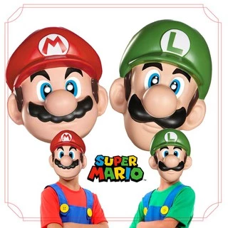 máscaras super mario bross e luigi - - 10 unidades