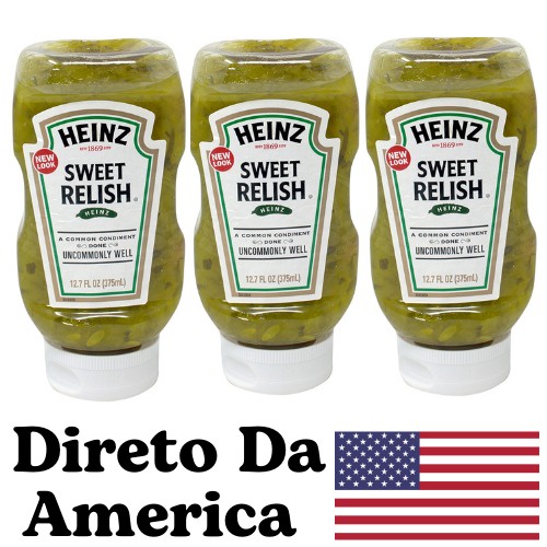 3 Heinz Sweet Relish 375 ml - Pepino Agridoce ( Importado dos EUA )