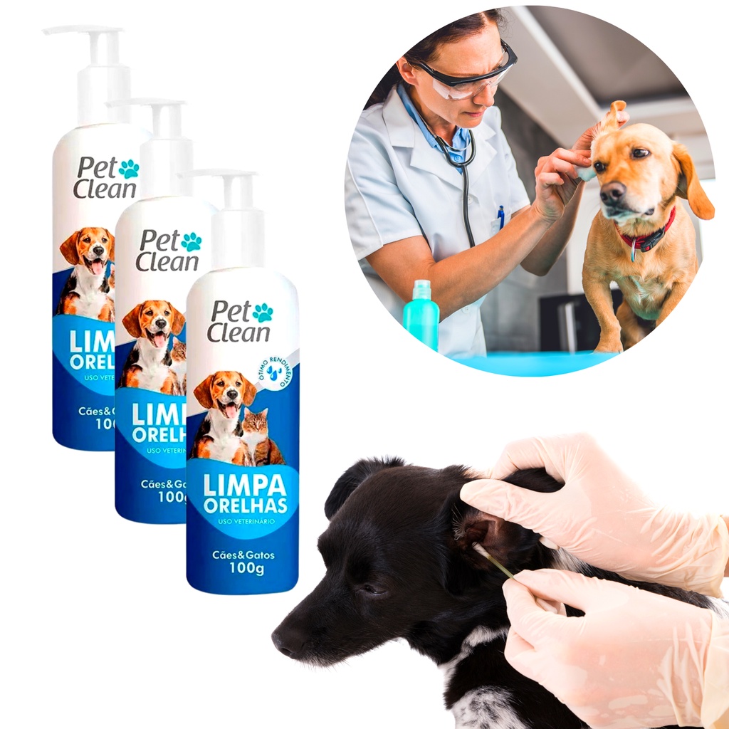 Limpa Ouvido Limpador De Orelha Cachorro Gato Pet Clean 100g | Shopee ...