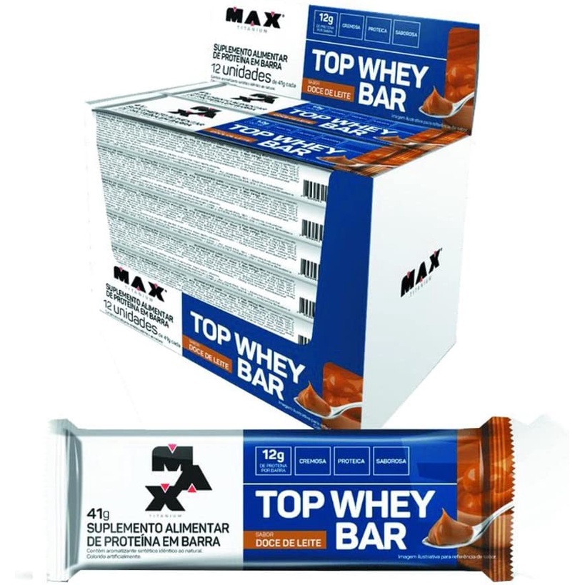 Top Whey Bar Barra de Proteína 41g – Max Titanium – Doce de Leite