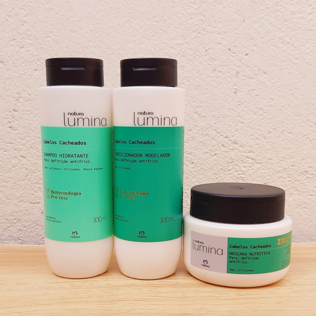 Natura Lumina Cabelos Cacheados Kit c/ Shampoo, Condicionador e Máscara ...