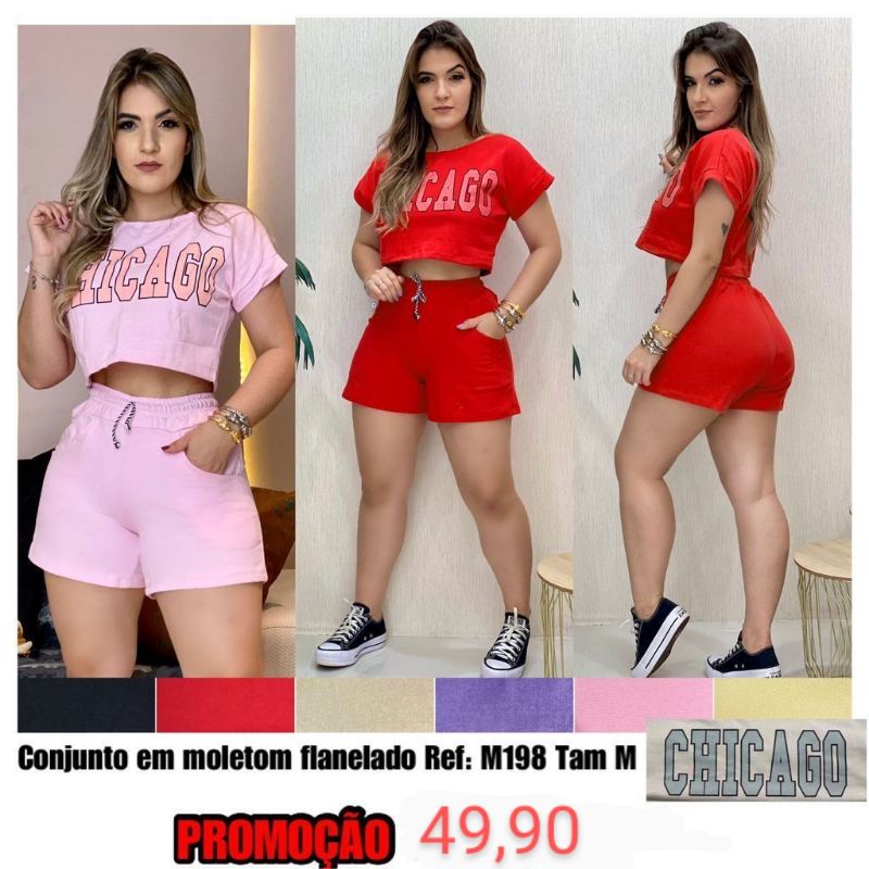 Conjunto BTS Crop + Shorts R$126