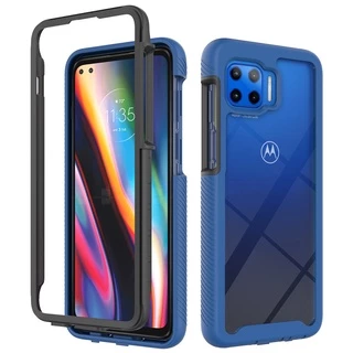 Motorola Moto G 5G Plus/One 5G Ace Armadura 2 Em 1 À Prova De Choque Capa Traseira Transparente 360 Resistente Híbrido P