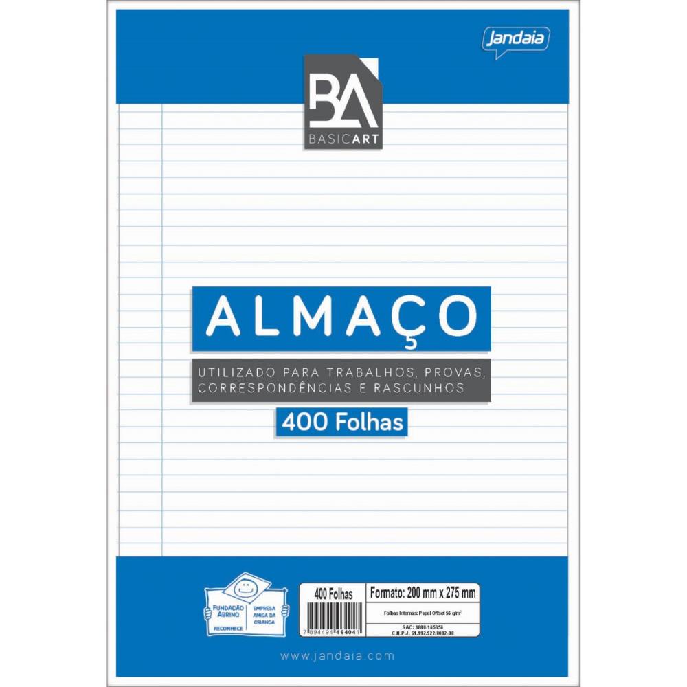 Papel Almaco Basic Art Com Pauta E Margem Da Marca Jandaia Em Pacote Com 400 Folhas Ideal Para 0037