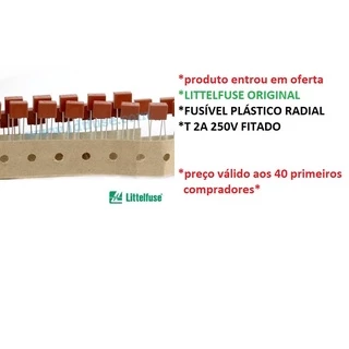 10 Pçs Fusível Plástico Radial T 2a = T 2.0a 250v Littelfuse Original 250v T 2a T2a T2.0a