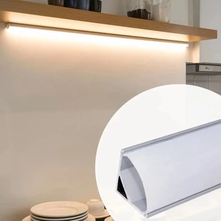Perfil Sobrepor Canto P/ Fita Led Difusor Leitoso Vara 1m Branco ou Preto