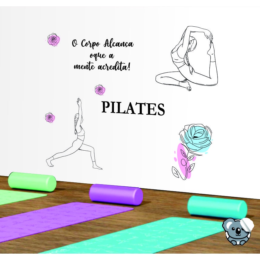 Adesivo Decorativo De Parede Studio Pilates E Yoga | Shopee Brasil