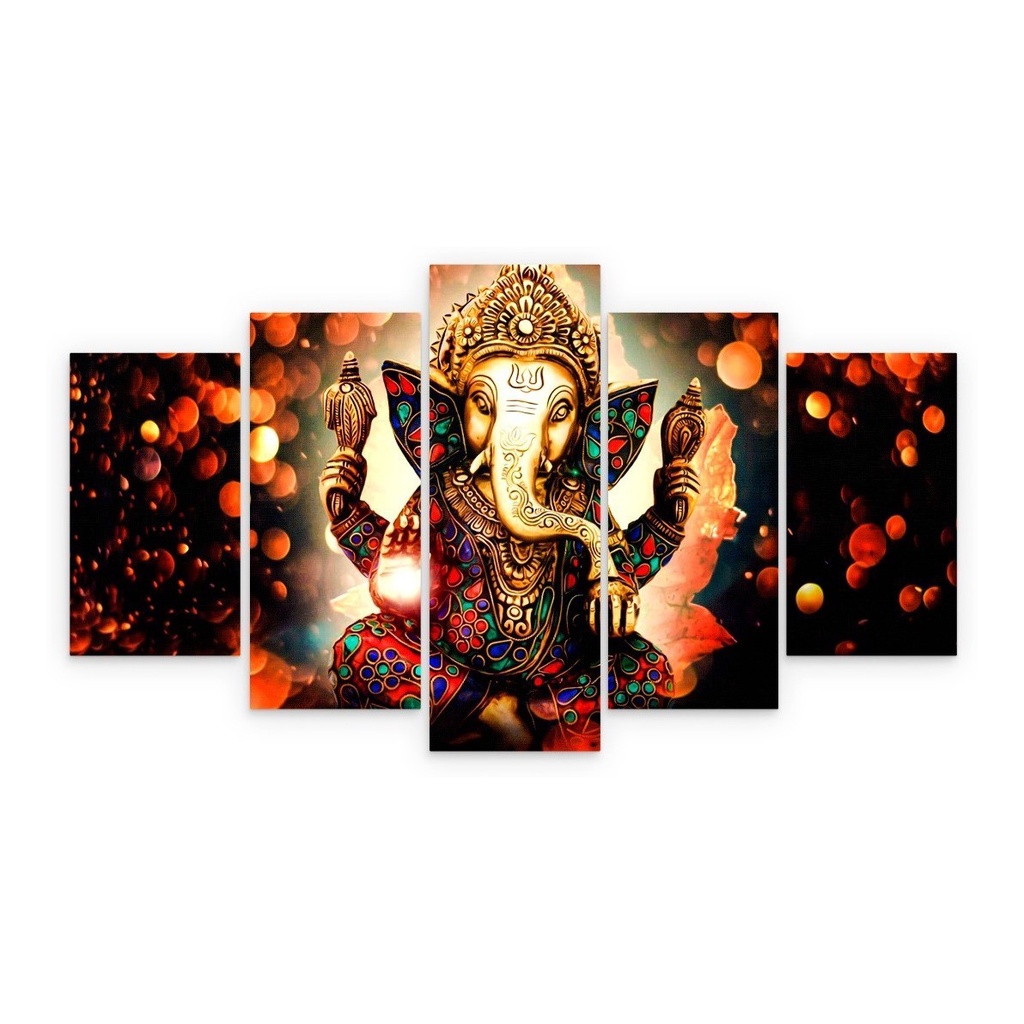 Painel Quadro 5 Partes Sala Lord Ganesha REF:045K | Shopee Brasil