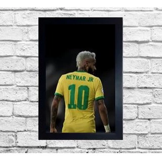 Quadro Grande A3 decorativo Neymar Jr. moldurado 30x40 cm Cod.489 -A3