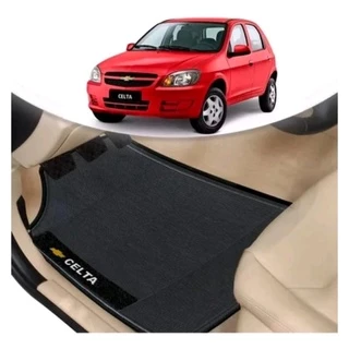 Kit 4 Tapetes De Carro Celta 2000 Ao 2015 Preto Borracha Grossa Bordado Novo