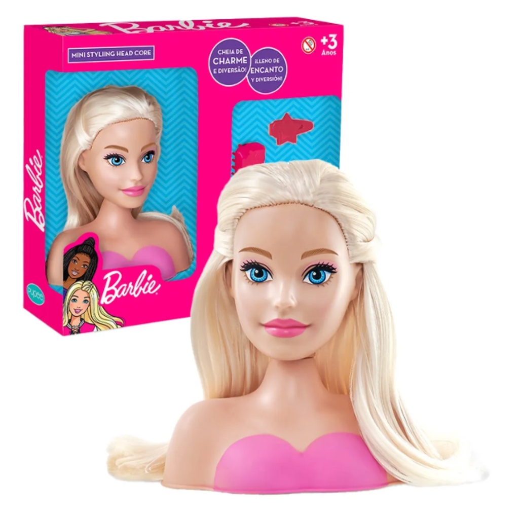 Boneca Barbie Busto Styling Head Sparkle Pentear E