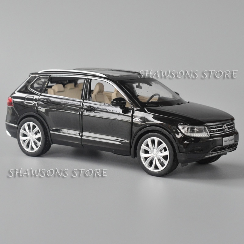 1 32 Escala Modelo De Metal Diecast Brinquedos De Carro Volkswagen Tiguan SUV Pull Back R plica Miniatura Com Som E Luzes