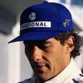 Boné Nacional Retro Ayrton Senna Azul Formula 1 Ferrari BON17