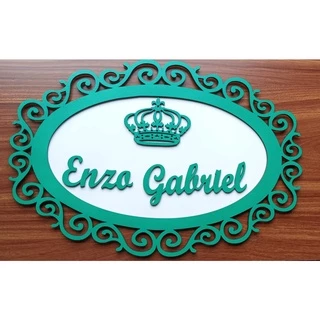 Porta maternidade arabesco personalizado menino/menina em Oferta na Shopee