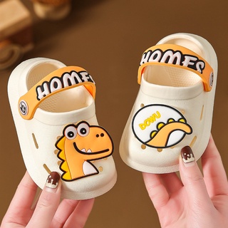 Novas Sandálias Para Crianças Buracos Cartoon Dinossauro Chinelos De Verão Baby Boy Girl Home Praia Antiderrapantes