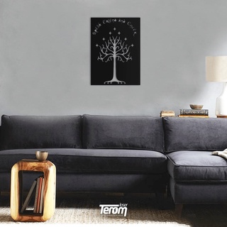 Quadro Decorativo Senhor dos Anéis Árvore MDF 40x29cm Sala