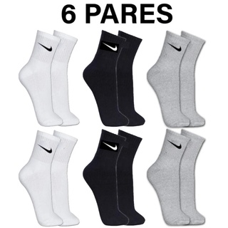 Kit 6 ou 3 pares de meia CANO MÉDIO 80% algodão (1 MARCA) Meias adulto
