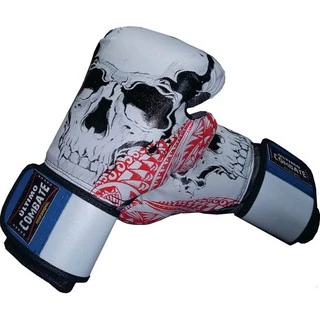 luva de boxe muay thai ultimo combate caveira branca cinza
