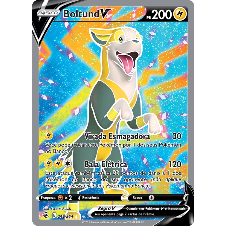 Original Carta Pokemon Lendaria ultra rara Boltund V em Promoção