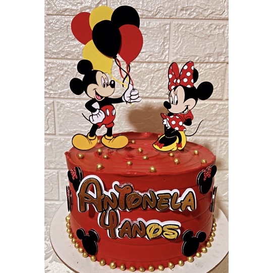 Topper Topo De Bolo Mickey E Minnie Mouse Shopee Brasil