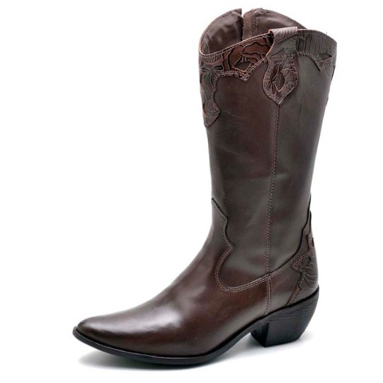 Bota Feminina Country Bico Fino Top Franca Shoes Ref 501