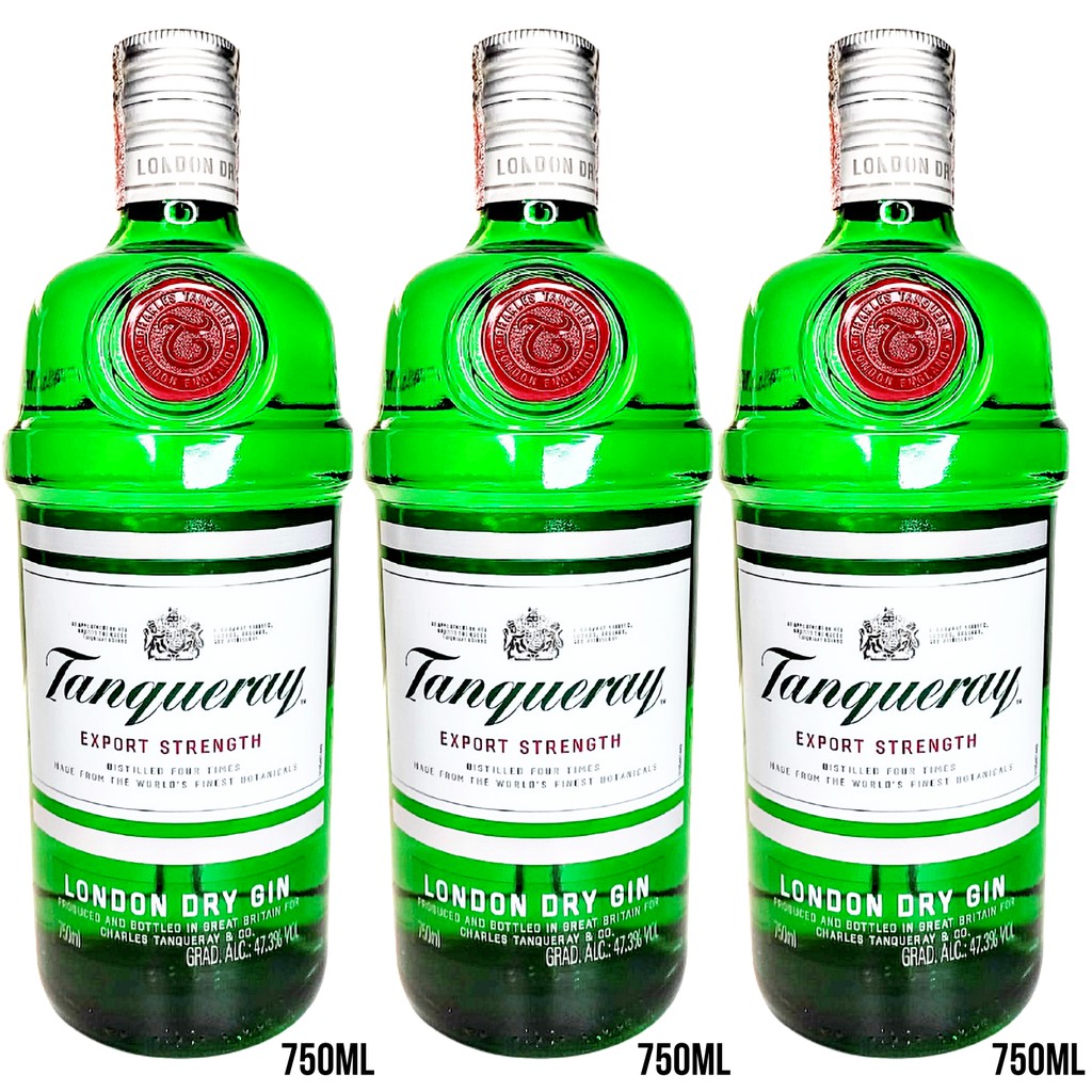 Gin Tanqueray London Dry 750ml 03 Unidades 100 Original Importado