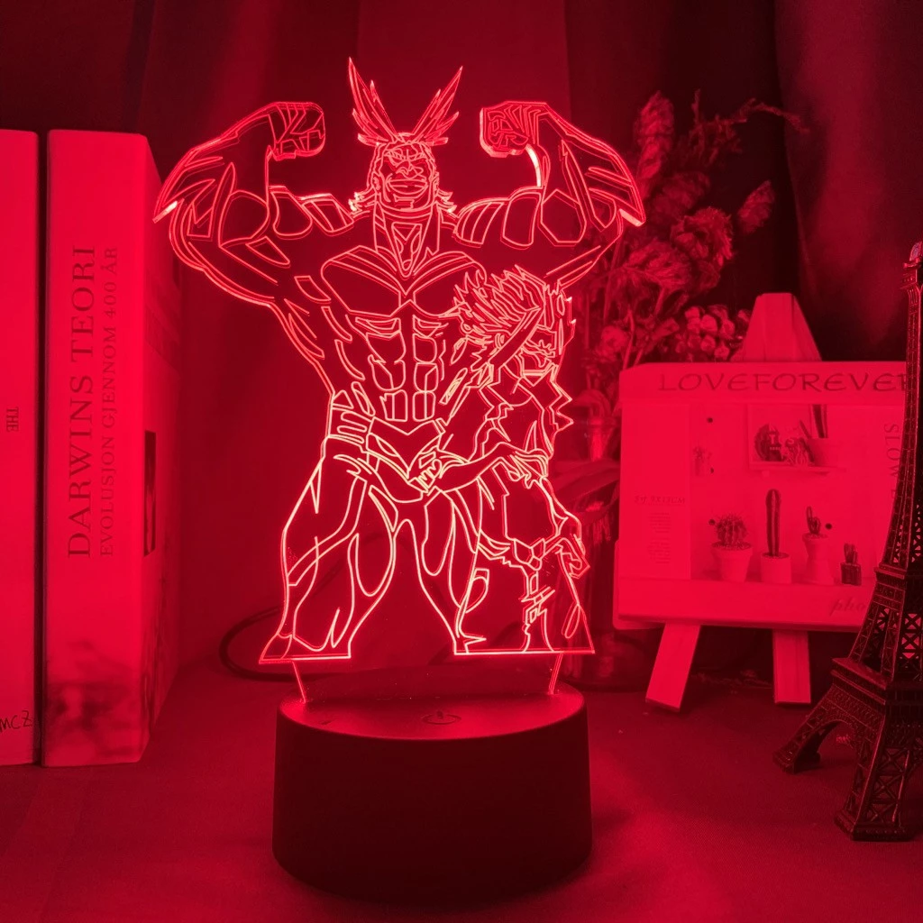 My Hero Academia All Might and Denki Kaminari Figure Lâmpada Led Noturna Jagermeister