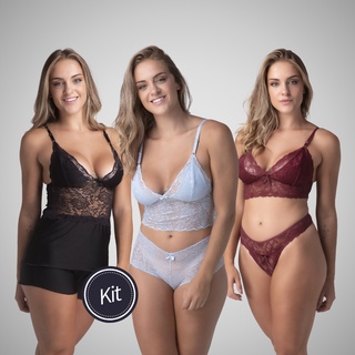 Comprar Conjunto Lingerie Calcinha e Sutiã com bojo em Renda Daya - Amore  Brasil - Lingerie