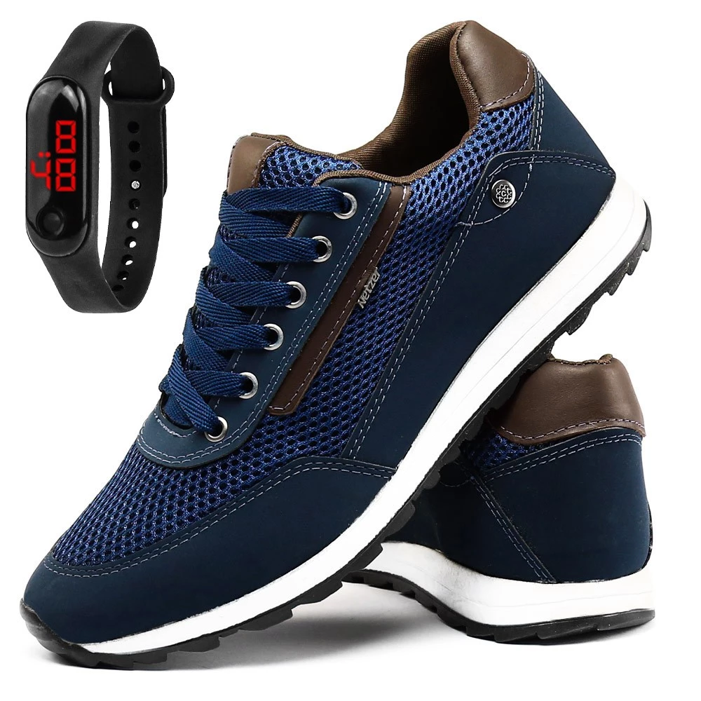 SapatoFran + Relógio Slim Digital Masculino