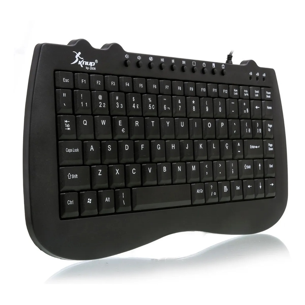 Mini Teclado Multimídia Usb Abnt2 Preto Silencioso Membrana Shopee Brasil 1890