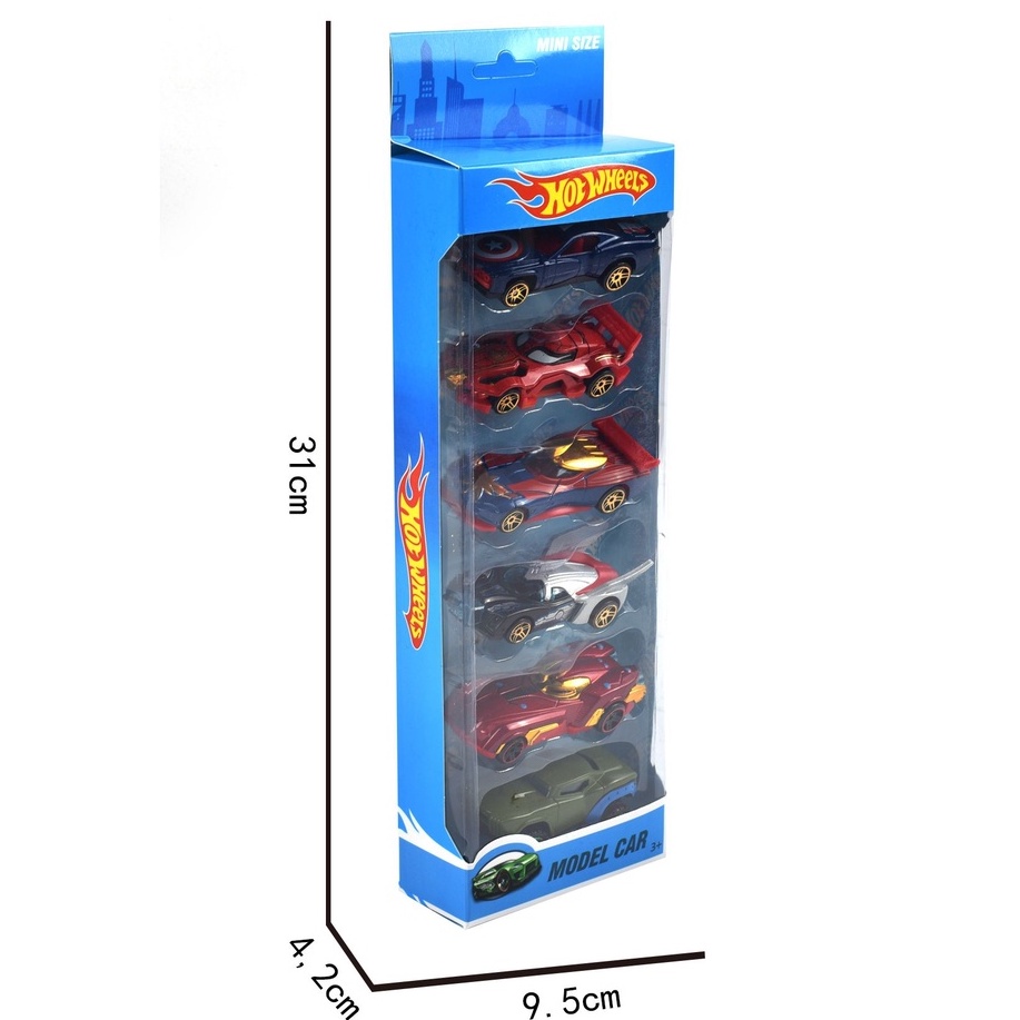 Hot Wheels 6 Em 1 Vingadores Carro De Liga Leve Com Rodas Quentes