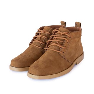 Bota Botina Masculina Country Couro Butina Camurça com cadarço