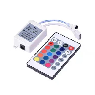 Controlador com Controle remoto P/ Fita 3528 E 5050 RGB 24 Teclas TB-0506