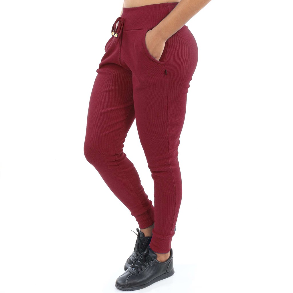 Calça moletom best sale canelada feminina