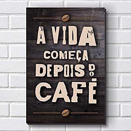 PLACA COFFEE DECORATIVA EM MADEIRA 30X20CM - Clube da Casa - Nova Era