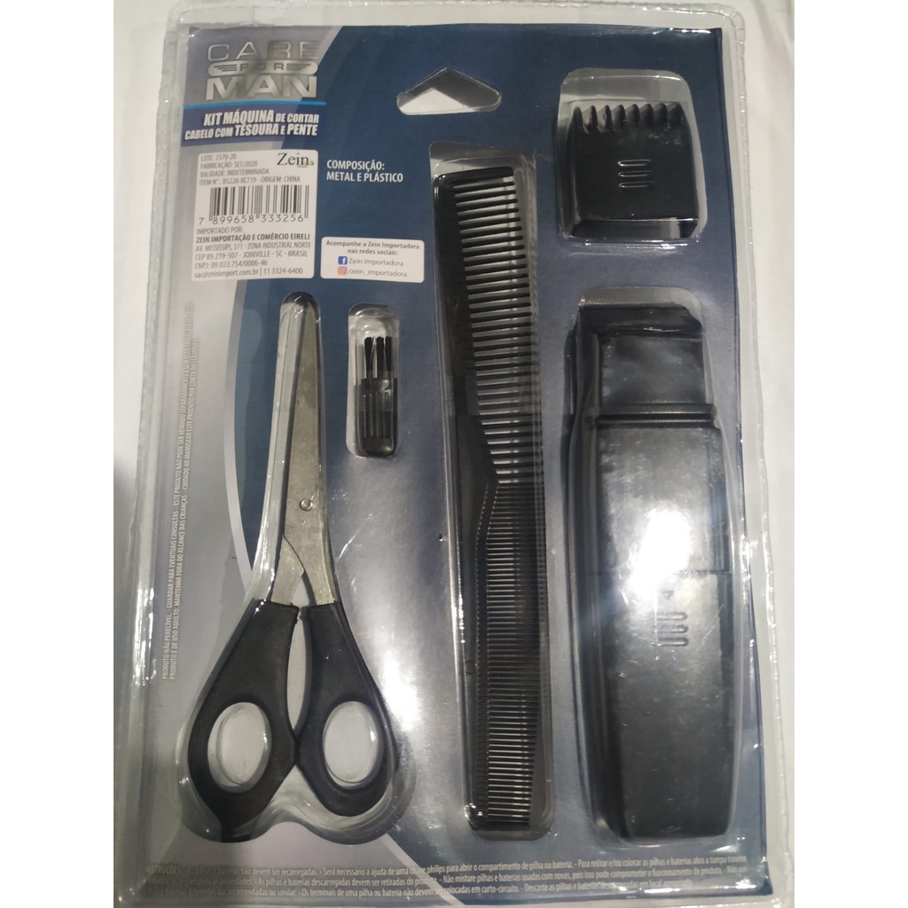 Maquina de cortar cabelo com tesoura e pente Shopee Brasil