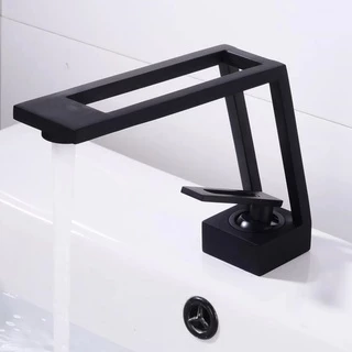 Torneira Banheiro Bica Alta Design Preta Fosco Cuba Pia Luxo Ca8206p Luuk Young