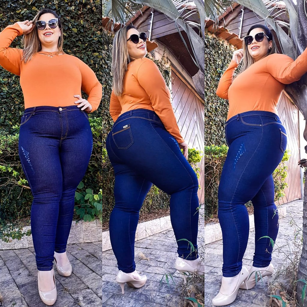 Calça jeans store feminina plus size