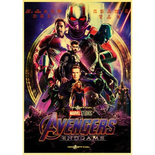 Novo Filme Marvel Avengers Endgame Cartaz De Papel Kraft Super Hero Retro  Poster And Prints Café Quarto Adesivos De Parede Pintura Da Arte