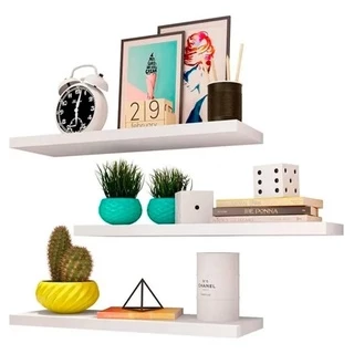 Kit 3 Prateleira 30x10 100% MDF Decoração Quarto, Sala, Cozinha, Banheiro