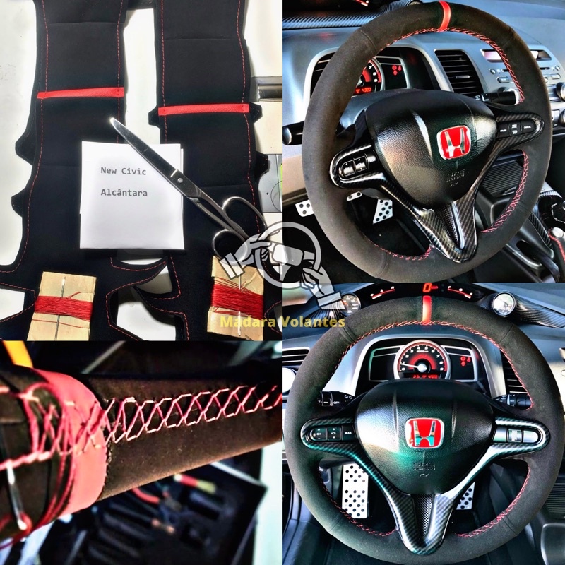 Capa Costurar Volante Honda City e Fit Alcântara