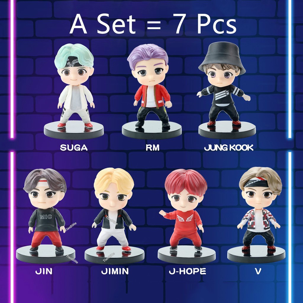 Novo 7Pcs/Set Bts-TINY TAN Bangton Boys Modelo De Coleção De Figurinos ...