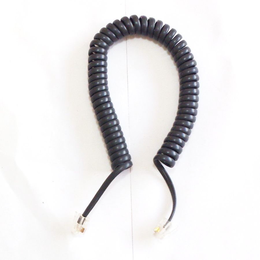 Cabo Para Telefone Comum Rj12 + Rj12 4 Vias Espiral Cinza Escuro ...