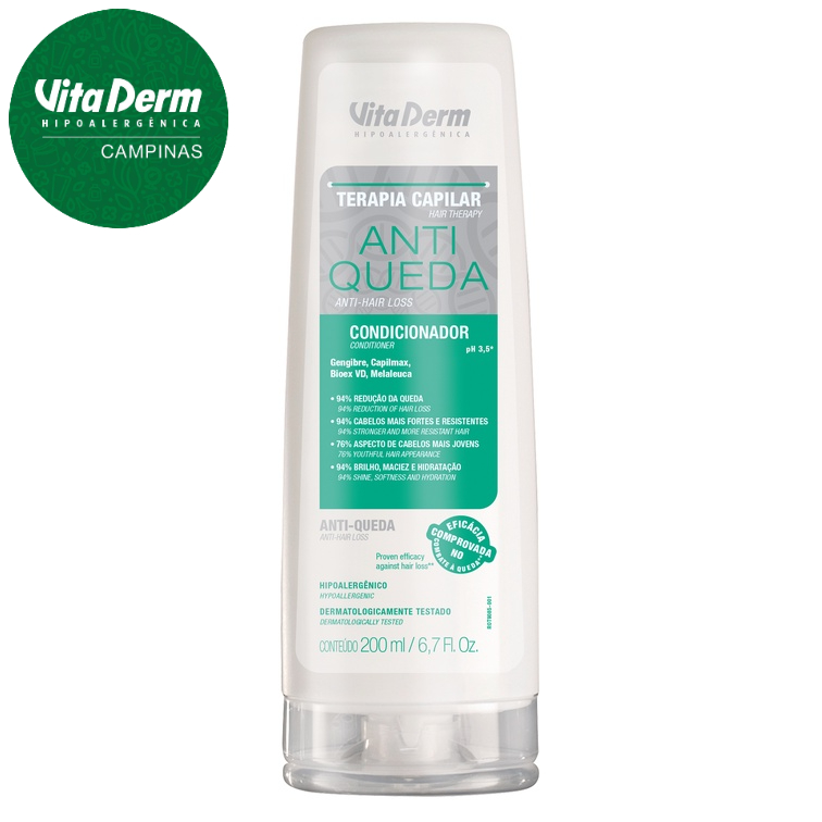 Condicionador Anti Queda 200ml Vita Derm Tratamento Anti Queda Cabelos ...